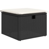 vidaXL 7-dijelni baštenski kauč set s jastučićima crni poli ratan, 2-sjedala baštenski kauč s skladištem i jastučićima crni poli ratan | shoptok.hr