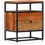  Noćni ormarić 40x30x50 cm od masivnog obnovljenog drva i čelika | shoptok.hr