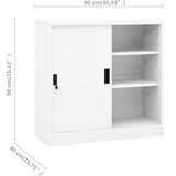  Uredski ormarić s kliznim vratima bijeli 90x40x90 cm čelični | shoptok.hr