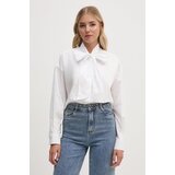 PepeJeans pamučna košulja karyma za žene, boja: bijela, relaxed, s izrezom na vezanje, PL304954 | ePonuda.com