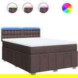 vidaXL Box spring postelja z vzmetnico temno rjava 160x200 cm blago, (21308252) | Shoptok.si