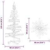 vidaXL Leseno božično drevo z stojalom Rjava 120 cm Trdna borovina | Shoptok.si