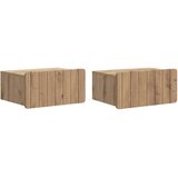  Noćni ormarić za montažu na zid s ladicama 2 pcs Hrast artisan | shoptok.hr