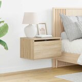  Zidni noćni ormarići s LED svjetlima 2 kom boja hrasta sonome Smeđa | Shoptok.si