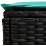  Vrtni otoman Crna i Tirkizna 80 x 38 x 42 cm PE ratan | shoptok.hr