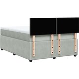 vidaXL Box spring postelja z vzmetnico svetlo siva 140x200 cm žamet | Shoptok.si