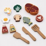Ginger Home Drveni kuhinjski set s pločom za kuhanje, posuđem i hranom za rezanje | shoptok.hr