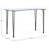 BIZZOTTO Pisalna miza s stekleno mizno ploščo 60x120 cm Rondo – | Shoptok.si