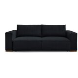 Bobochic Paris Črna raztegljiva/s prostorom za shranjevanje sedežna garnitura iz rebrastega žameta 244 cm Chelsea – | Shoptok.si
