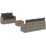  6-dijelni set vrtnih sofa od poliratana s jastucima sivi | shoptok.hr