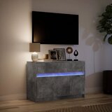 TV ormarić s LED svjetlima boja betona 91x34x61 cm drveni | shoptok.hr