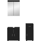  Set namještaja za kupaonicu TULUM 3 pcs Crna 60 x 34 x 63 cm | shoptok.hr