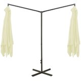  Dvojni senčnik z jeklenim drogom peščen 600x300 cm | Shoptok.si
