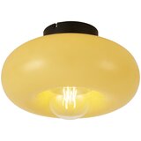 QAZQA Retro Ceiling Lamp Black with Yellow Glass 30cm - Glaze Cene