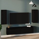 vidaXL Stenska omarica 2 kosa črna 30x30x80 cm trdna borovina Cene