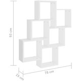  Kockaste zidne police bijele 78 x 15 x 93 cm konstruirano drvo | Eponuda.ba