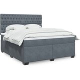 vidaXL Krevet s oprugama i madracem tamnosivi 180x200 cm baršunasti | shoptok.hr