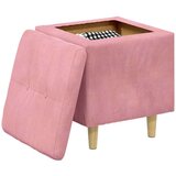  Otoman za pohranu s jastukom Ružičasta 40 x 40 x 45 cm Baršun - Ružičasta 40 cm Baršun | shoptok.hr