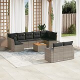  10-dijelni set vrtnih sofa od poliratana s jastucima sivi | shoptok.hr