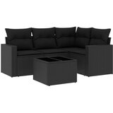 Maison Chic Seti vrtnega pohištva - Vrtna garnitura - Vrtni pohištvo set 5-delna z blazinami črn poli ratan, (21819694) | Shoptok.si