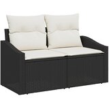  Set sofe 8 kom. Crna i krem-bijela Poli Rattan i čelik | shoptok.hr