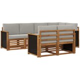 vidaXL Kotna sedežna garnitura z blazino 6 pcs Naravna in svetlo siva, (5000283533) | Shoptok.si