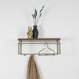 Spinder Design Zelen/siv kovinski stenski obešalnik s polico Rex – | Shoptok.si