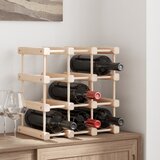vidaXL stojalo za vino za 12 steklenic 36x23x36 cm trdna borovina | Shoptok.si
