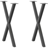  Noge za blagovaonski stol u obliku slova X, 2 kom, antracit, 57 x (72-73) cm, čelik | shoptok.hr