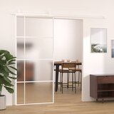  Klizna vrata od mutnog stakla ESG i aluminija 90x205 cm bijela | shoptok.hr