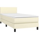  Boxspring - Krevet s oprugama i madracem krem 80 x 200 cm od umjetne kože - Krema 80 x 200 cm Gladak dizajn | shoptok.hr