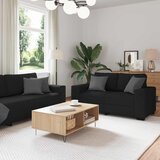  Dvodijelni set sofa s jastucima, crna tkanina Cene