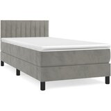  Box spring krevet s madracem svjetlosivi 90x190 cm baršunasti | shoptok.hr