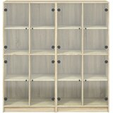  Regal za knjige s vratima boja hrasta 136x37x142 cm drveni | Eponuda.com