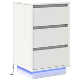 vidaXL nočna omarica z LED Belo 39x34.5x65 cm Inženirski les, (22090232) u