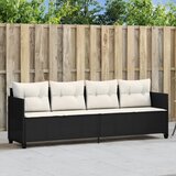 Maison Chic Ležalnik - Sončna ležalnik z blazinami črn poli ratan, (22043299) | Shoptok.si