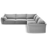 Mazzini Sofas Svetlo siva žametna kotna sedežna garnitura Vanda – | Shoptok.si