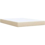 vidaXL Box spring postelja z vzmetnico krem 160x200 cm blago, (21308078) | Shoptok.si