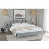 Ropez Svetlo siva oblazinjena zakonska postelja z letvenim dnom 180x200 cm Tulsa – | Shoptok.si