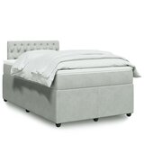 vidaXL Box spring postelja z vzmetnico svetlo siva 120x190 cm žamet | Shoptok.si