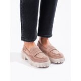 SHELOVET Suede women's moccasins on the platform powder pink Cijene
