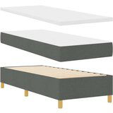 vidaXL Krevet s kutijom s madracem i klupom Tamno siva 80x200 cm Tkanina | shoptok.hr