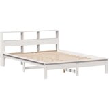  Krevet s regalom z knjige bez madraca bijeli 140x200cm borovina | shoptok.hr