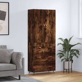 vidaXL Visoka komoda dimljeni hrast 69 5x34x180 cm konstruiranog drva - Dimljeni hrast 1 3 ladice Cijene