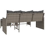  Vrtna sofa L-oblika sa stolom i jastucima siva od poliratana | shoptok.hr