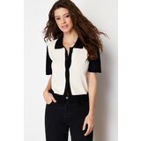 Trendyol Black Polo Collar Color Block Knitwear T-Shirt cene