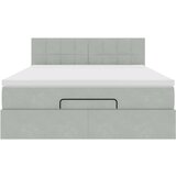  Otomanski krevet s madracem svijetlosivi 140x190 cm baršunasti | shoptok.hr