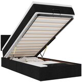 vidaXL Otomanski posteljni okvir z vzmetnico črn 90x190 cm blago | Shoptok.si