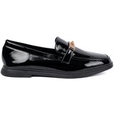 Shelvt Elegant lacquered loafers with gold decoration Cene