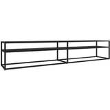 Maison Chic TV omarica - TV stojalo - Televizijska omarica črn marmor 220x40x40,5 cm kaljeno steklo, (21698714) Cene